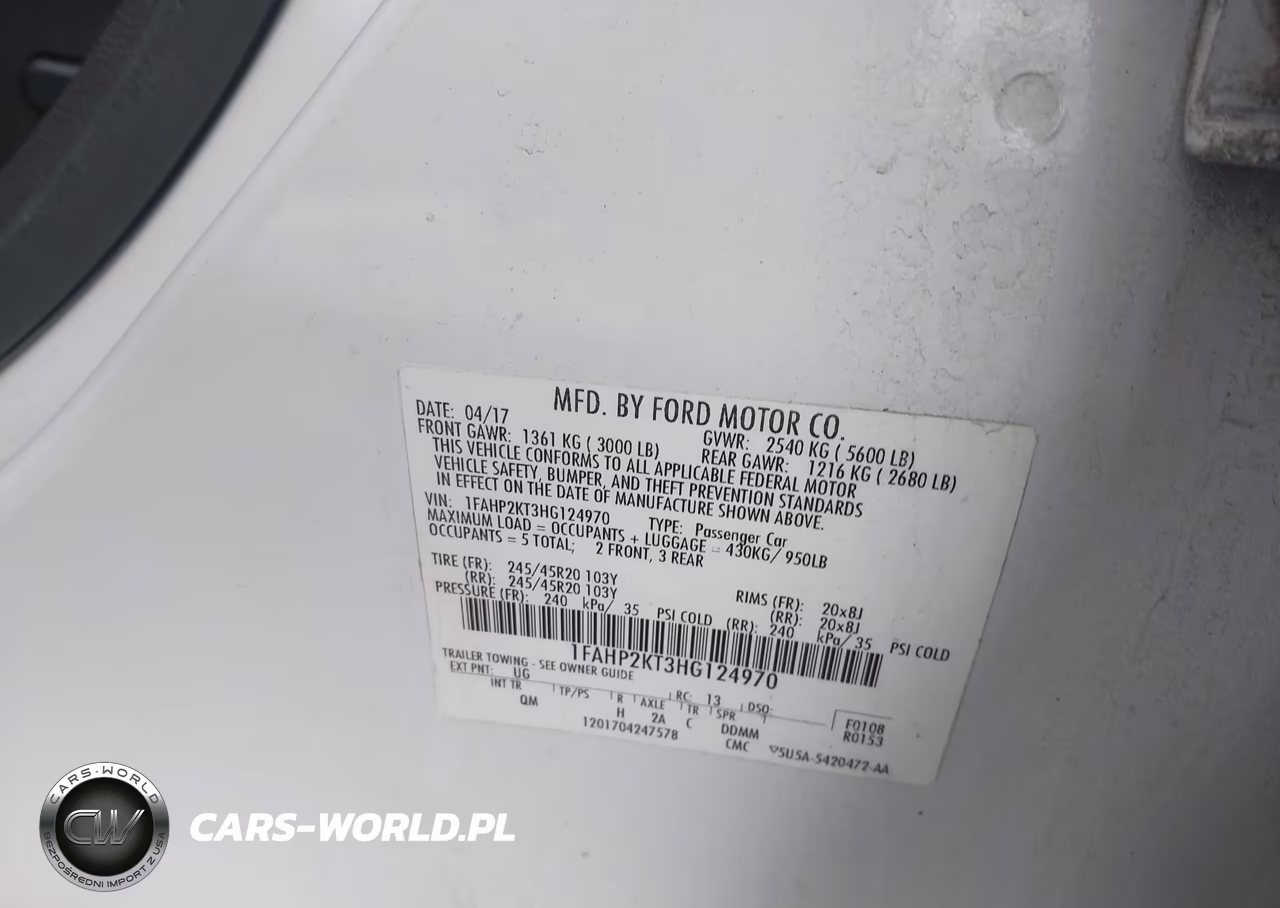 2017 Ford Taurus Sho VIN:1FAHP2KT3HG124970 - 9