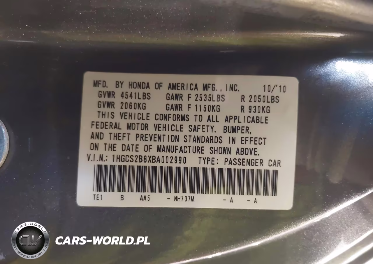 2011 Honda Accord 3.5 Ex-L VIN:1HGCS2B8XBA002990 - 9
