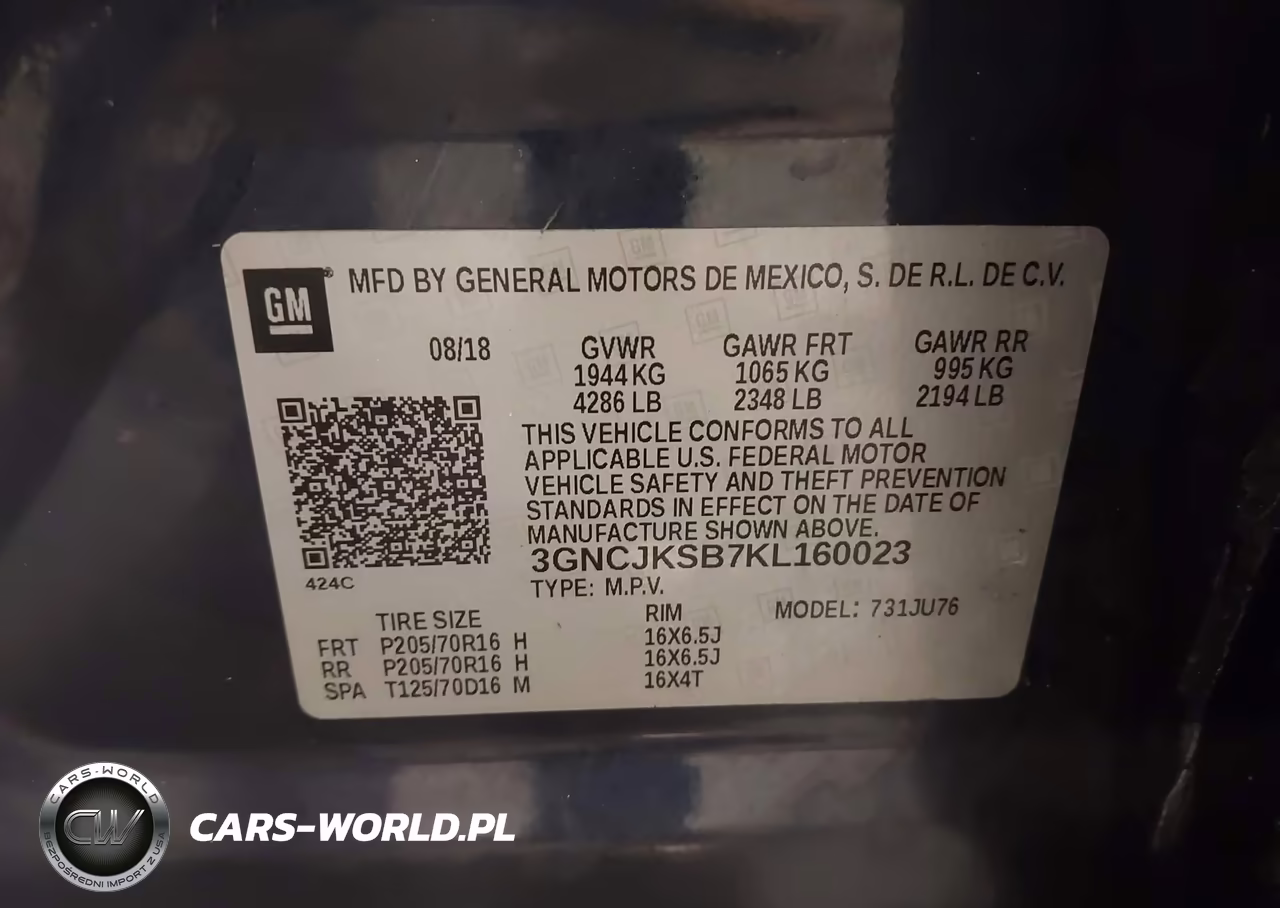 2019 Chevrolet Trax Ls VIN:3GNCJKSB7KL160023 - 9