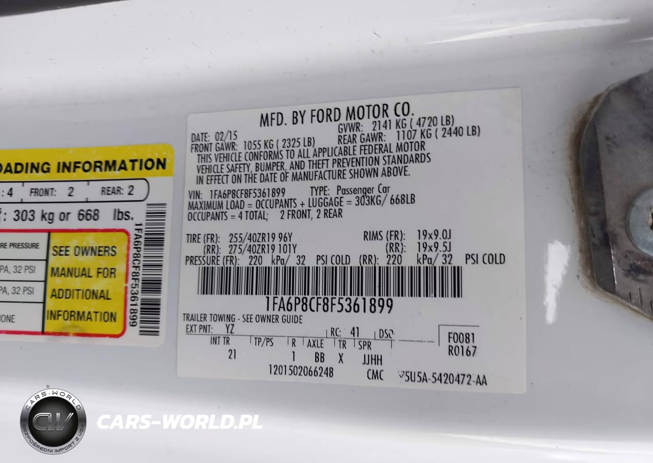 2015 Ford Mustang Gt VIN:1FA6P8CF8F5361899 - 9