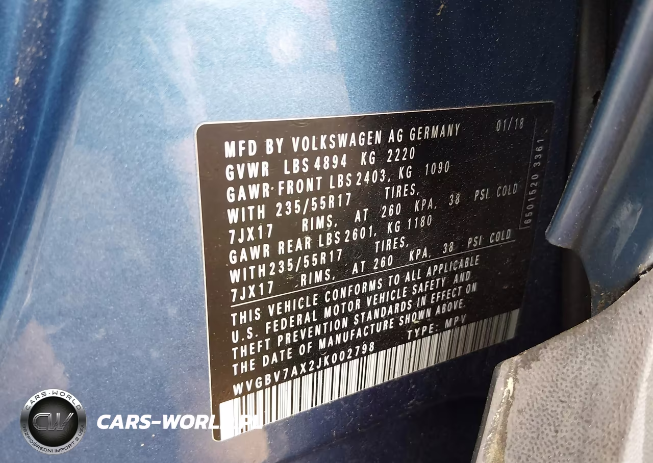2018 Volkswagen Tiguan Limited 2.0T VIN:WVGBV7AX2JK002798 - 9