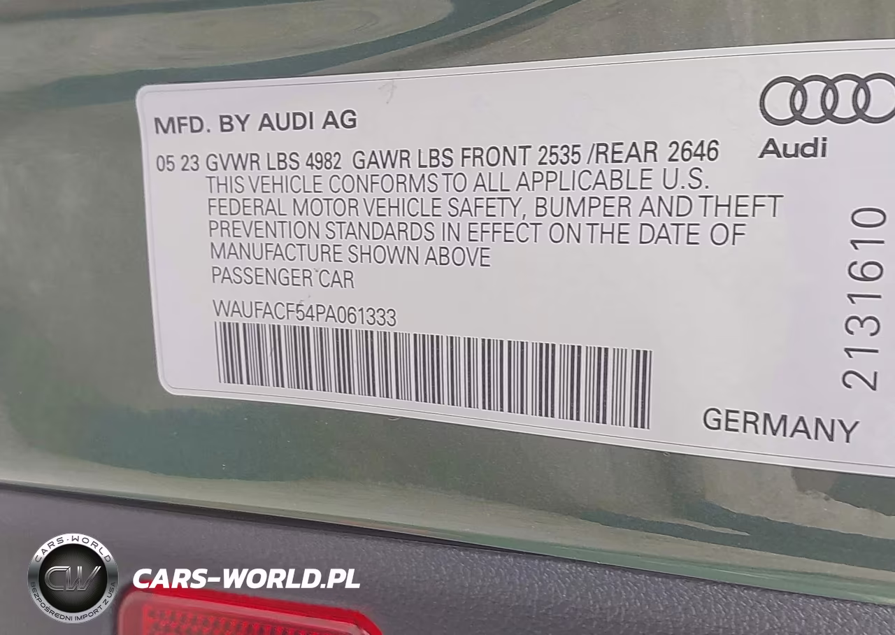 2023 Audi A5 Sportback Premium Plus 45 Tfsi S Line Quattro S Tronic VIN:WAUFACF54PA061333 - 9