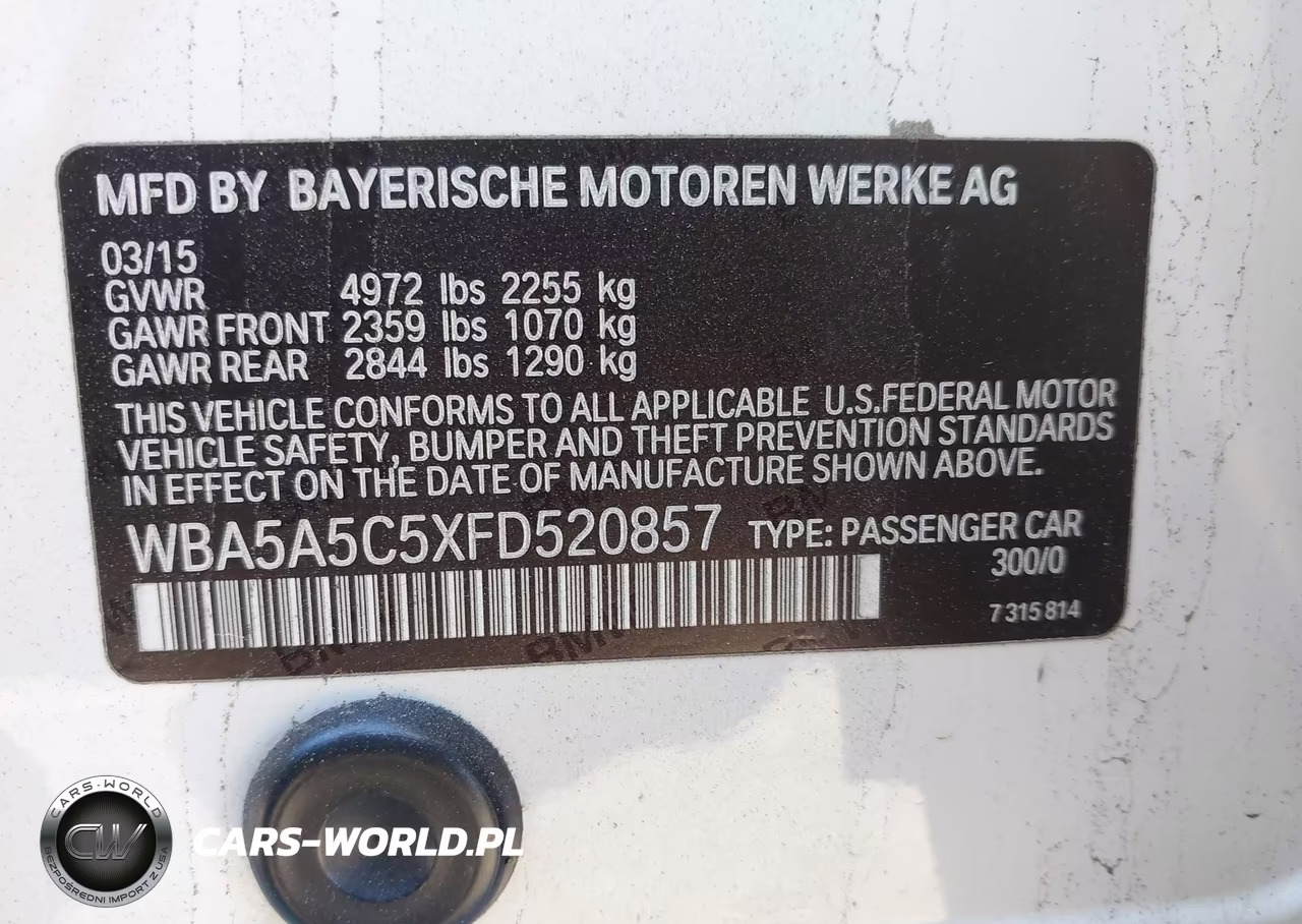 2015 BMW 528I VIN:WBA5A5C5XFD520857 - 9