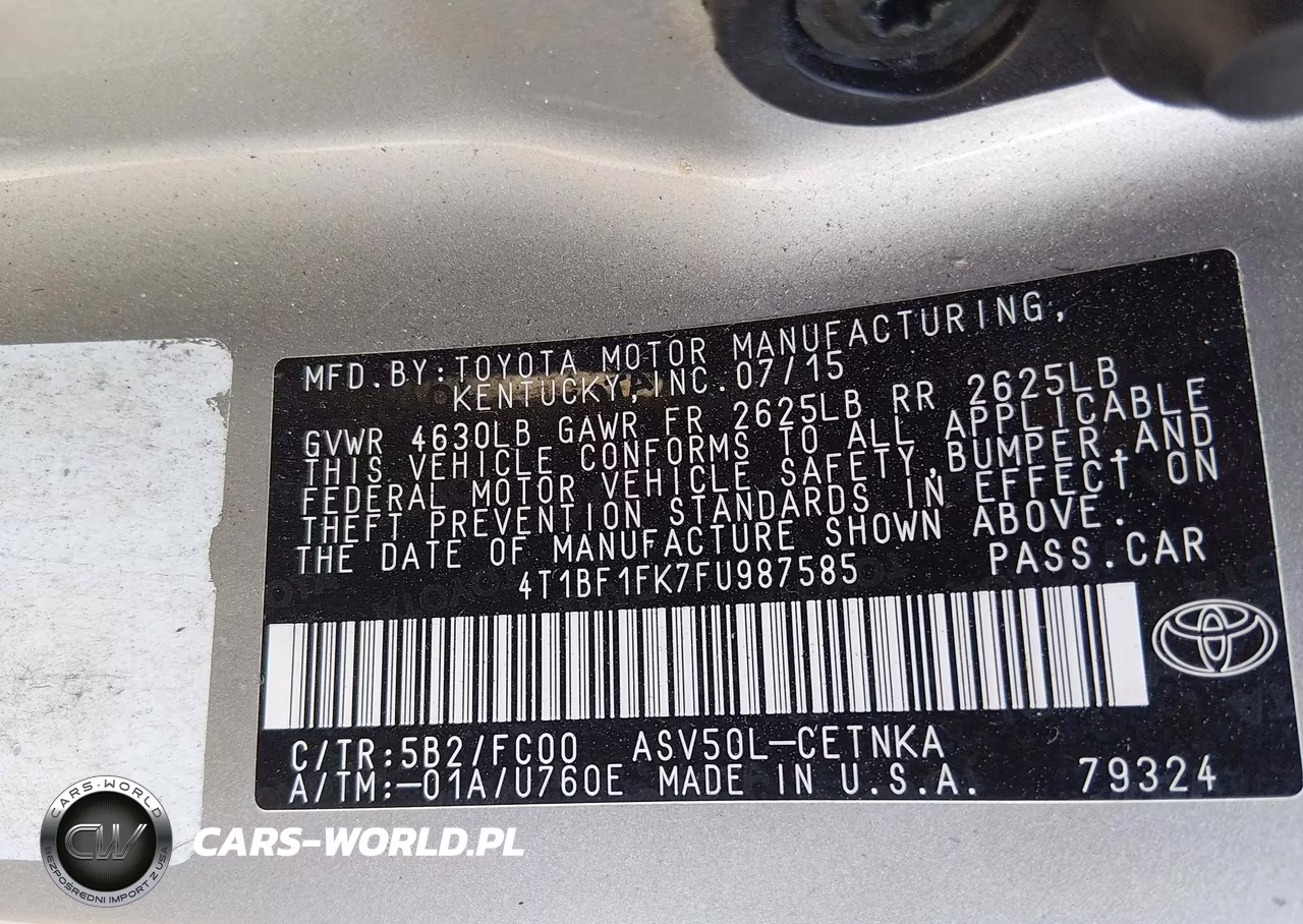 2015 Toyota Camry Le VIN:4T1BF1FK7FU987585 - 9
