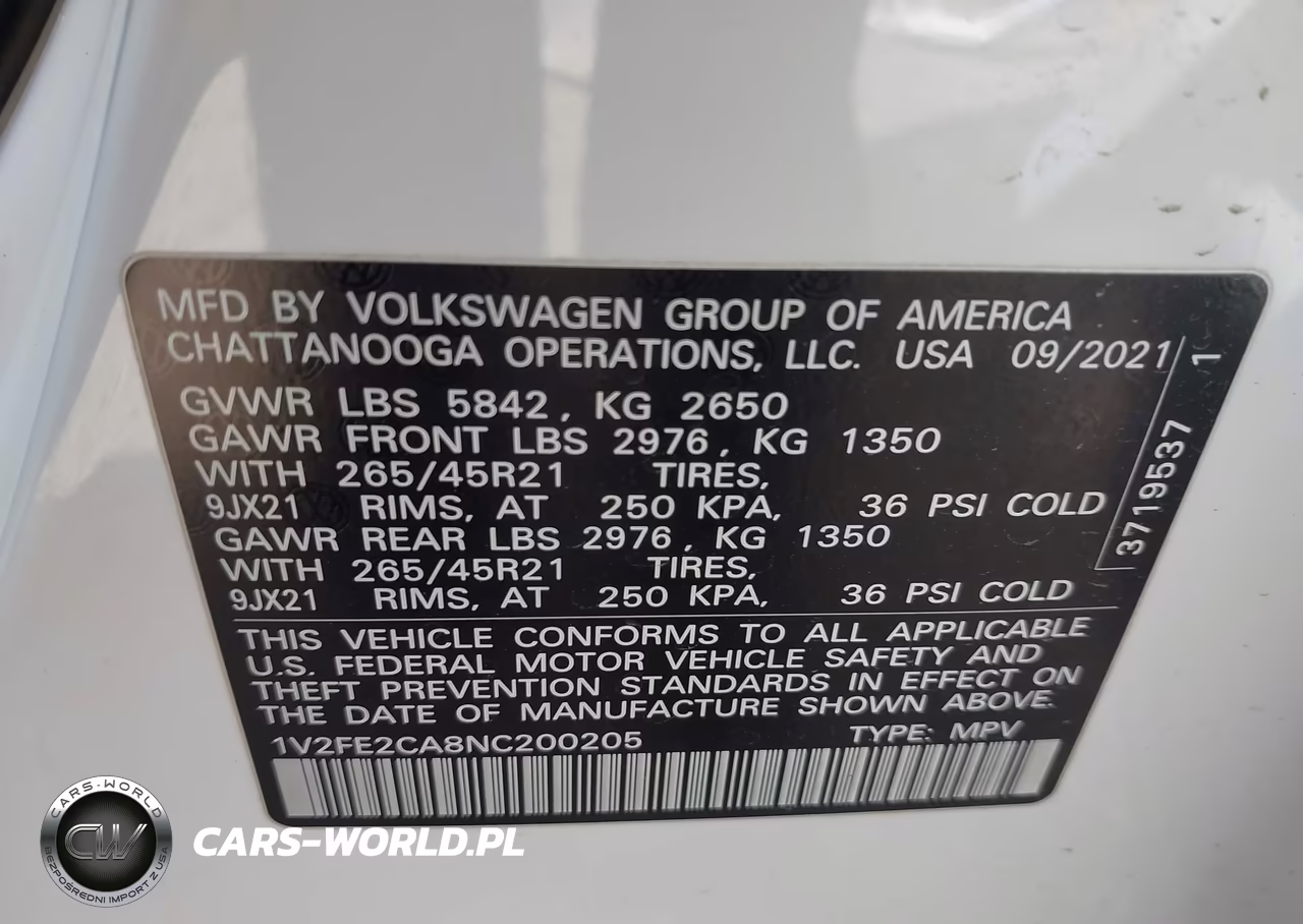 2022 Volkswagen Atlas Cross Sport 3.6L V6 Sel Premium R-Line VIN:1V2FE2CA8NC200205 - 9