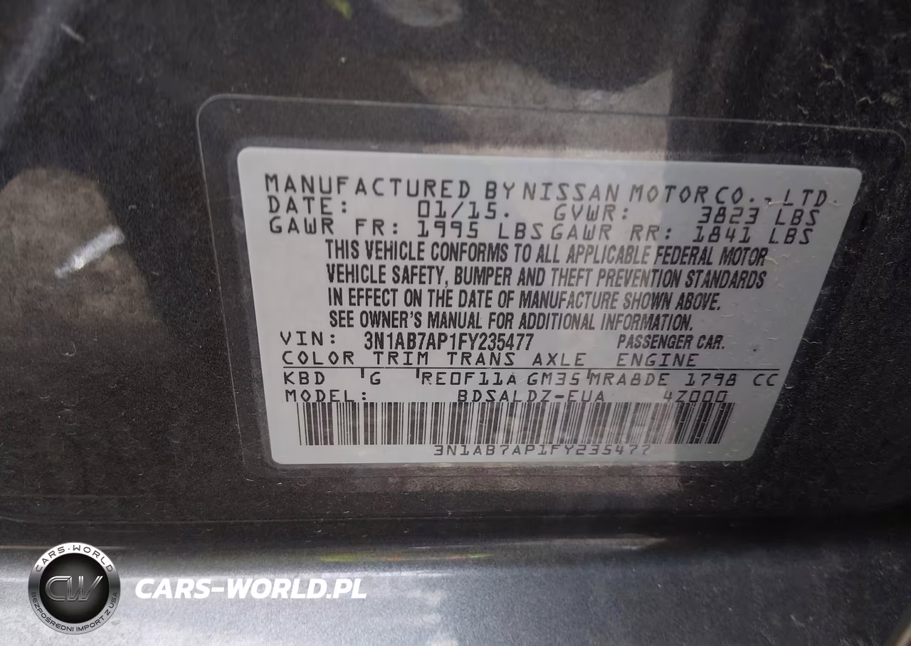2015 Nissan Sentra Sv VIN:3N1AB7AP1FY235477 - 9
