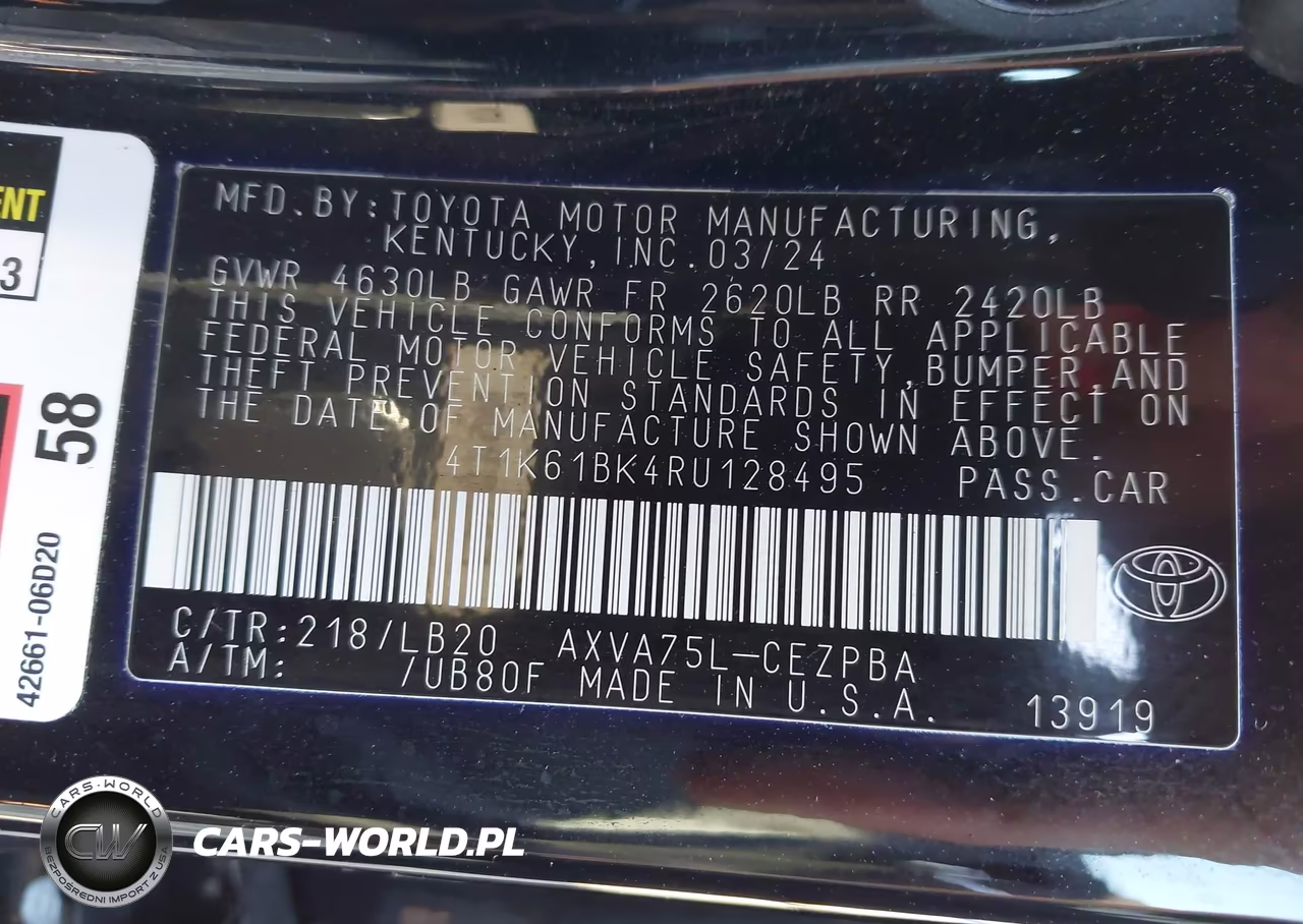 2024 Toyota Camry Xse VIN:4T1K61BK4RU128495 - 9