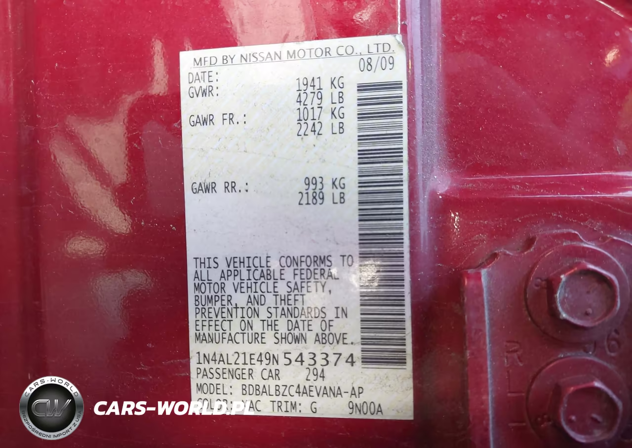 2009 Nissan Altima 2.5 S VIN:1N4AL21E49N543374 - 9