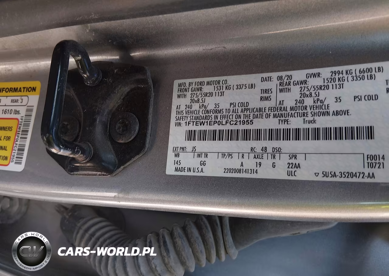 2020 Ford F-150 Xl VIN:1FTEW1EP0LFC21955 - 9