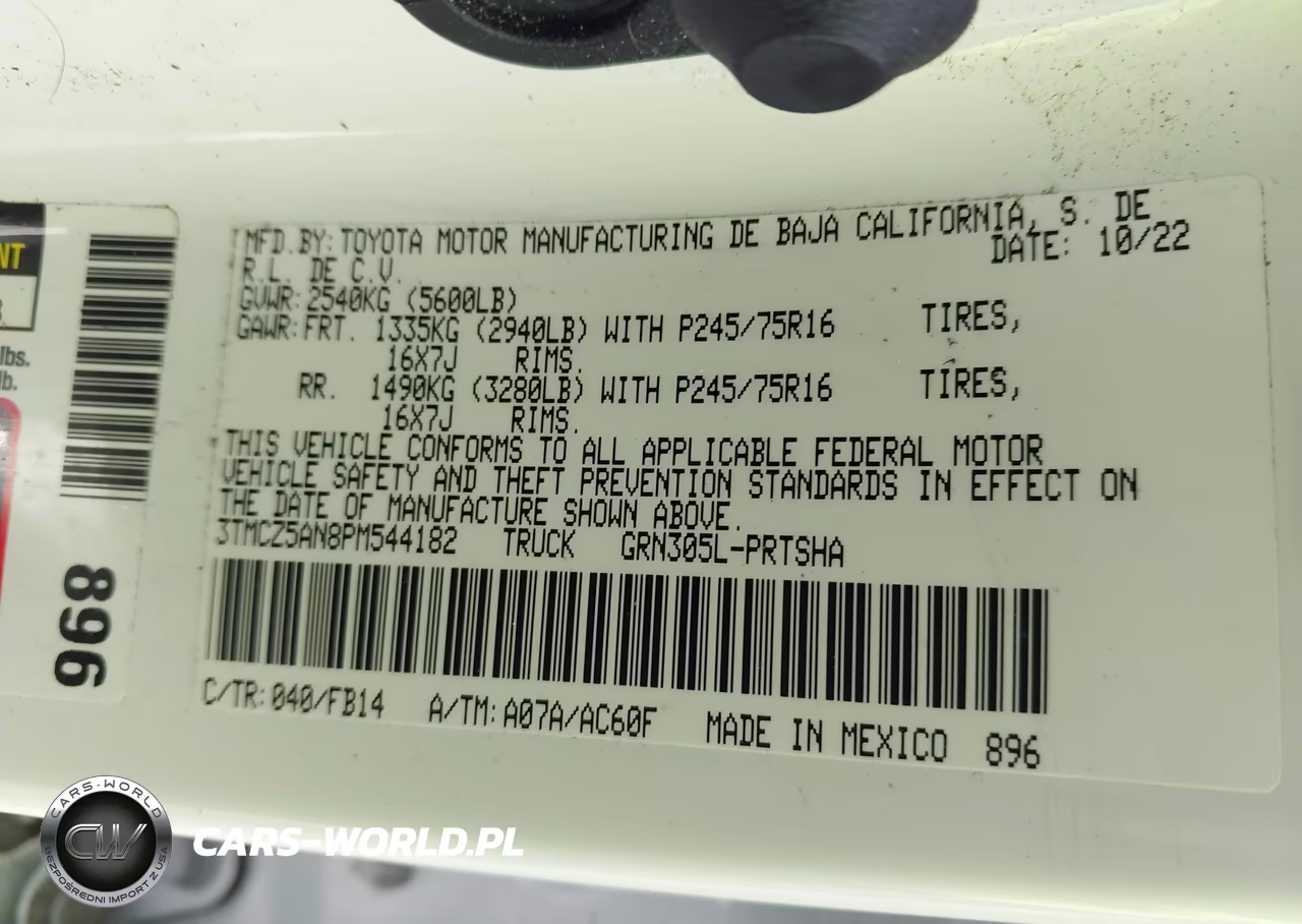 2023 Toyota Tacoma Sr V6 VIN:3TMCZ5AN8PM544182 - 9