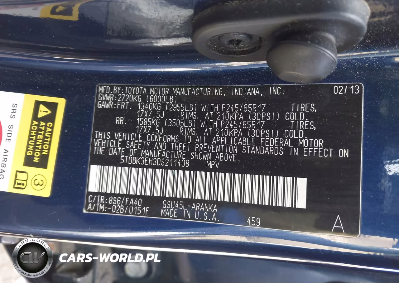 2013 Toyota Highlander Base Plus V6 VIN:5TDBK3EH3DS211408 - 9
