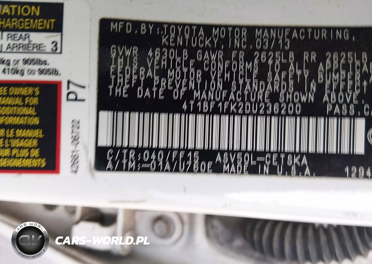 2013 Toyota Camry Se VIN:4T1BF1FK2DU236200 - 9