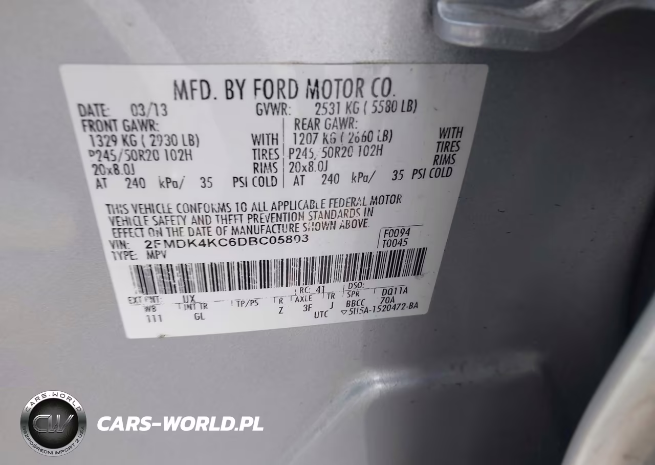 2013 Ford Edge Limited VIN:2FMDK4KC6DBC05803 - 9