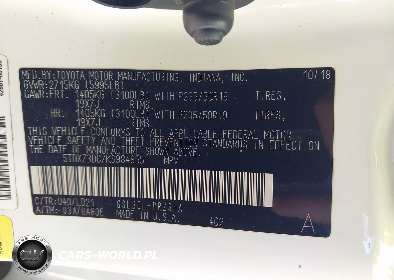 2019 Toyota Sienna Se 8 Passenger VIN:5TDXZ3DC7KS984855 - 9