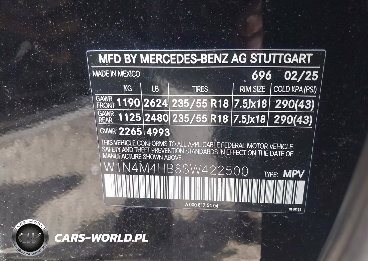 2025 Mercedes-Benz Glb 250 4Matic VIN:W1N4M4HB8SW422500 - 9