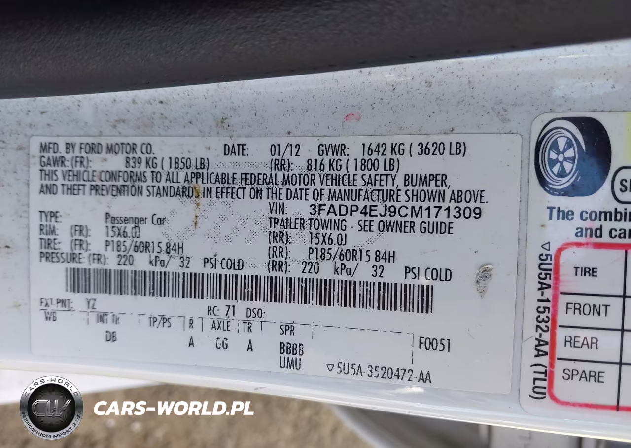 2012 Ford Fiesta Se VIN:3FADP4EJ9CM171309 - 9