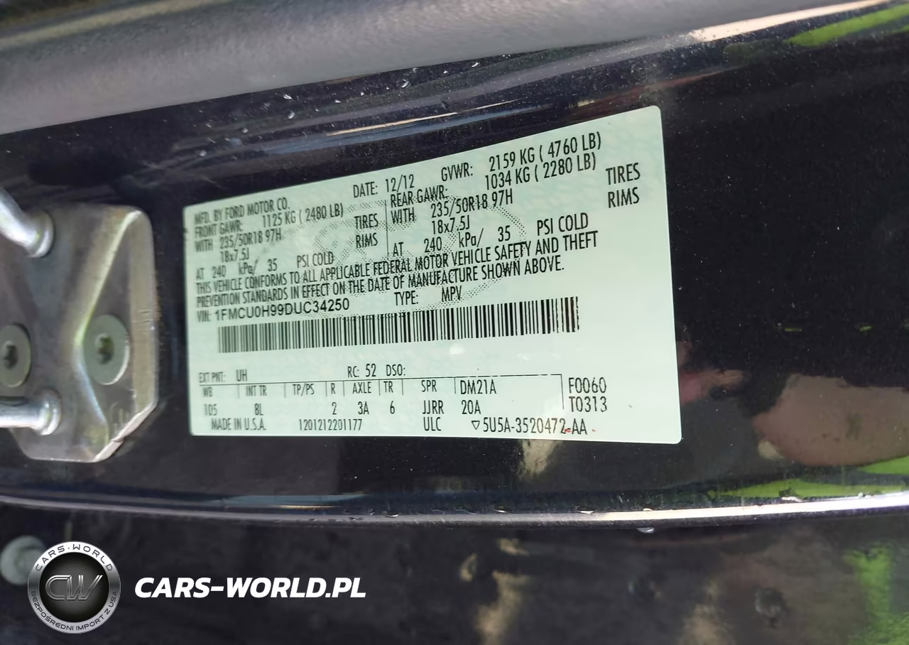 2013 Ford Escape Sel VIN:1FMCU0H99DUC34250 - 9