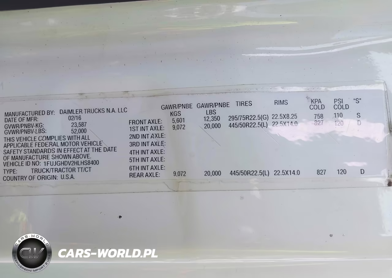 2017 Freightliner Cascadia 113 VIN:1FUJGHDV2HLHS8400 - 8