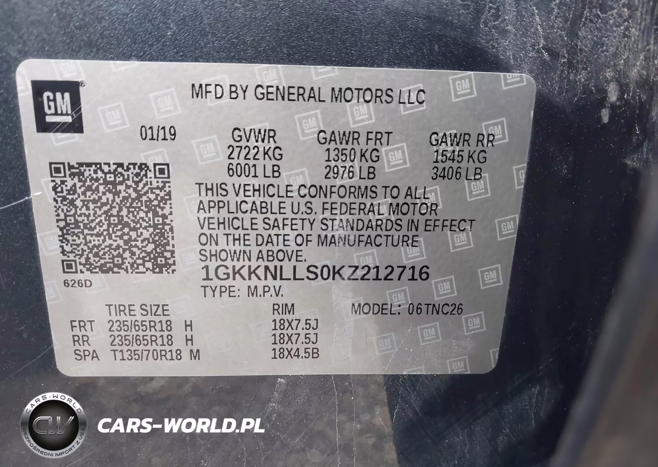 2019 GMC Acadia Sle-2 VIN:1GKKNLLS0KZ212716 - 9