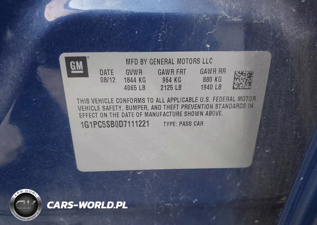 2013 Chevrolet Cruze 1Lt Auto VIN:1G1PC5SB0D7111221 - 9