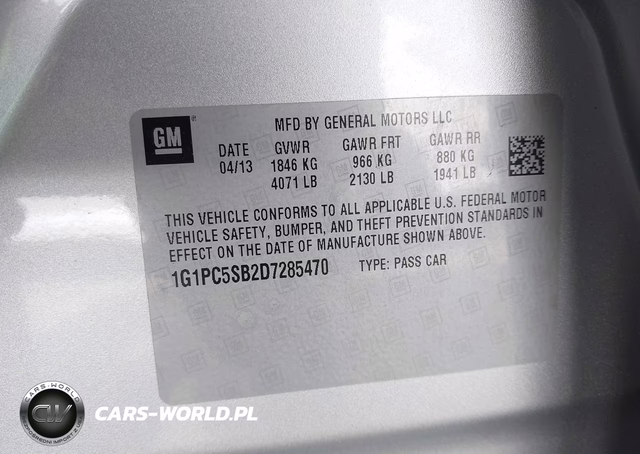 2013 Chevrolet Cruze 1Lt Auto VIN:1G1PC5SB2D7285470 - 9