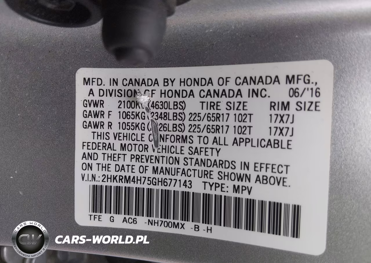 2016 Honda Cr-V Ex-L VIN:2HKRM4H75GH677143 - 9