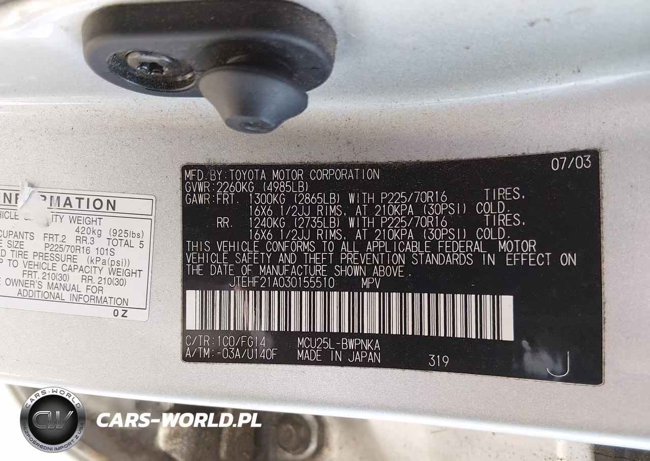2003 Toyota Highlander V6 VIN:JTEHF21A030155510 - 9