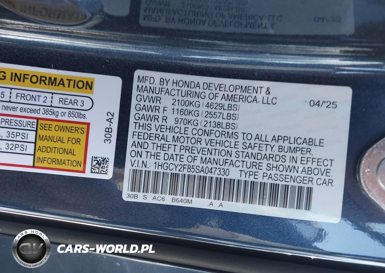 2025 Honda Accord Hybrid Touring VIN:1HGCY2F85SA047330 - 9