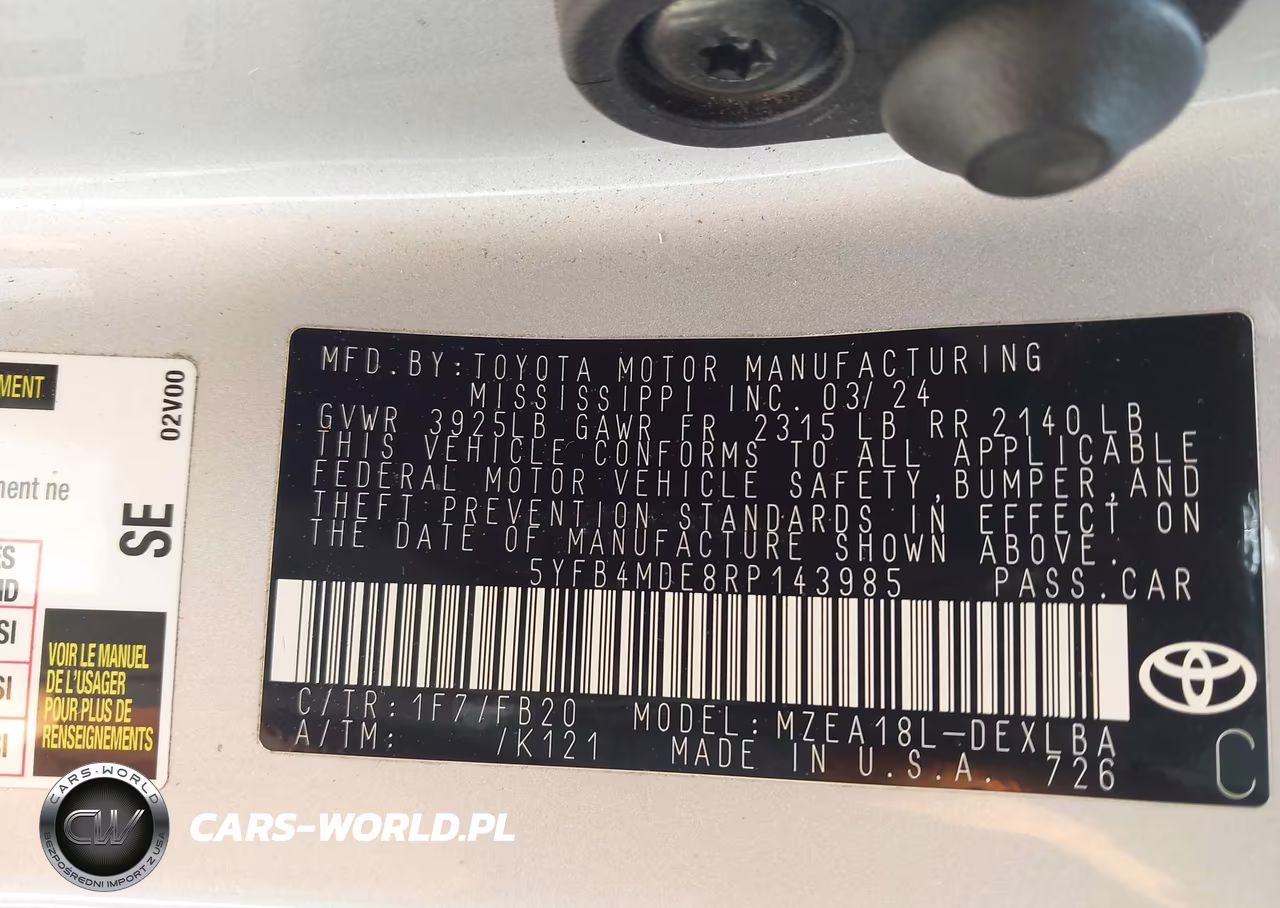 2024 Toyota Corolla Le VIN:5YFB4MDE8RP143985 - 9