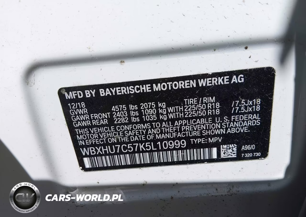 2019 BMW X1 Sdrive28I VIN:WBXHU7C57K5L10999 - 9