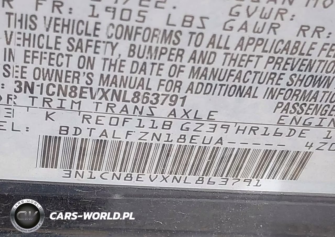 2022 Nissan Versa 1.6 Sv Xtronic Cvt VIN:3N1CN8EVXNL863791 - 9