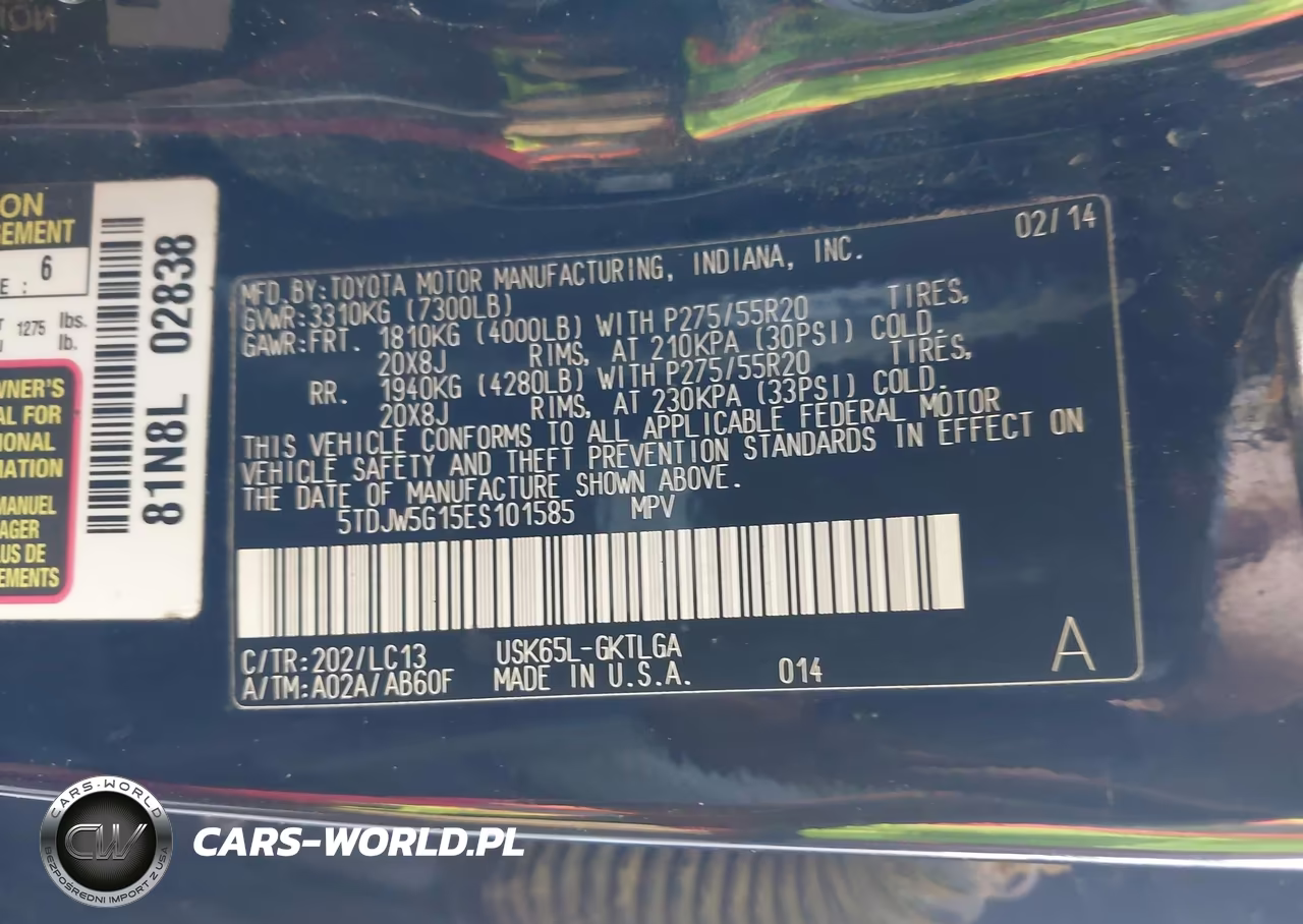 2014 Toyota Sequoia Limited 5.7L V8 VIN:5TDJW5G15ES101585 - 9