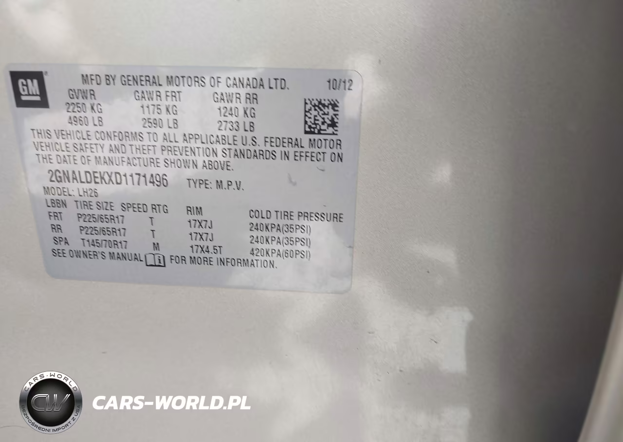2013 Chevrolet Equinox Lt VIN:2GNALDEKXD1171496 - 9