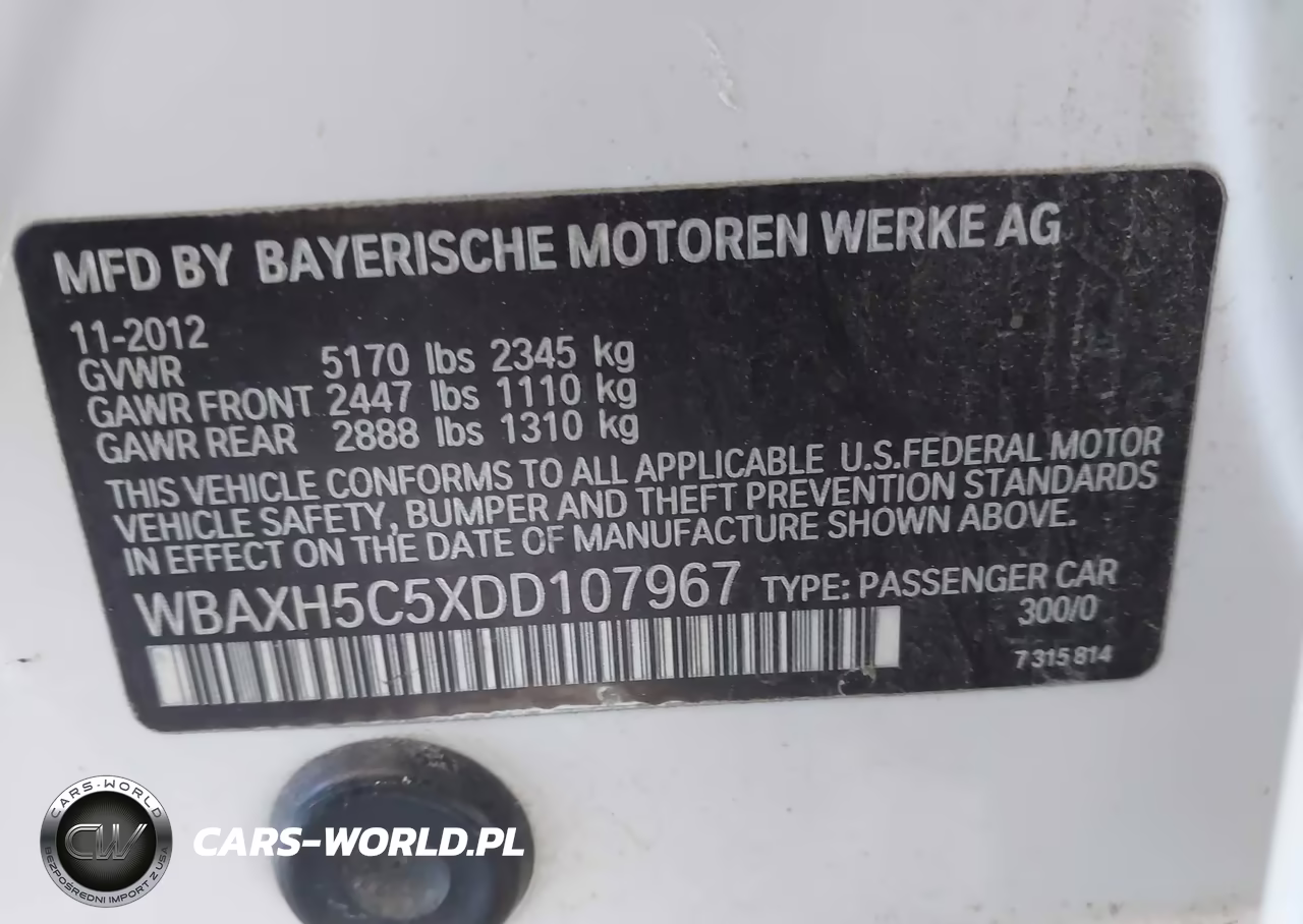 2013 BMW 528I xDrive VIN:WBAXH5C5XDD107967 - 9