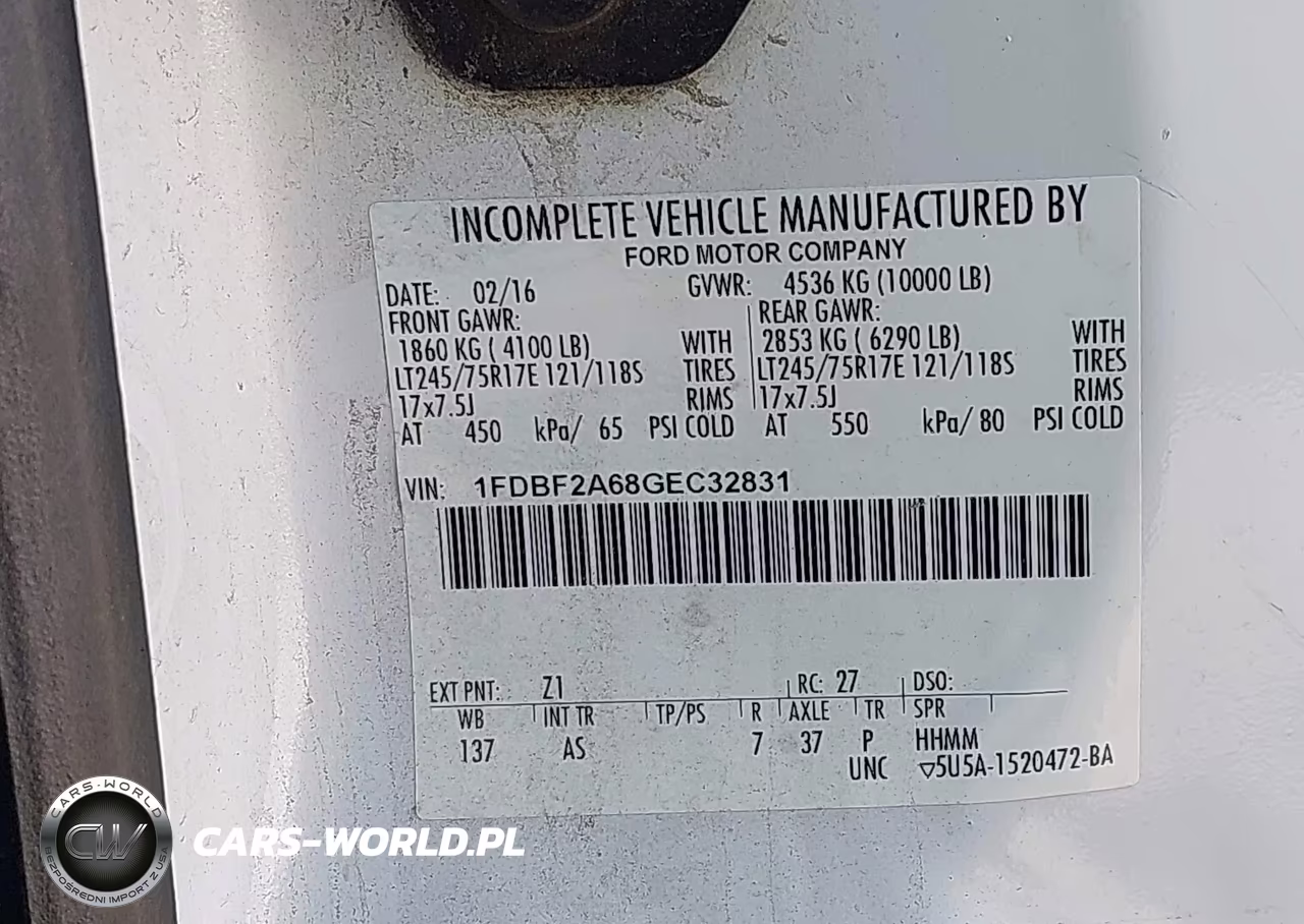 2016 Ford F-250 Xl VIN:1FDBF2A68GEC32831 - 9