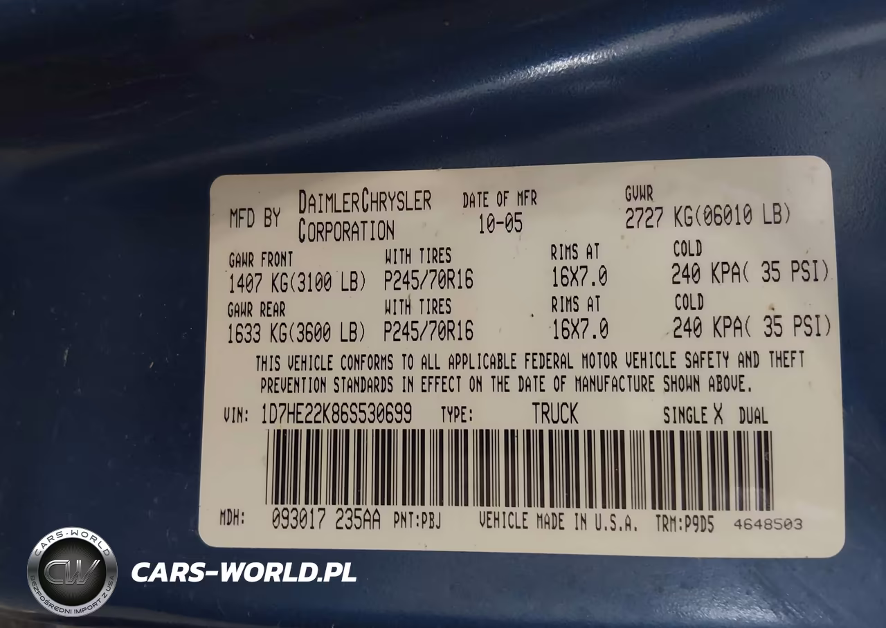 2006 Dodge Dakota St VIN:1D7HE22K86S530699 - 9