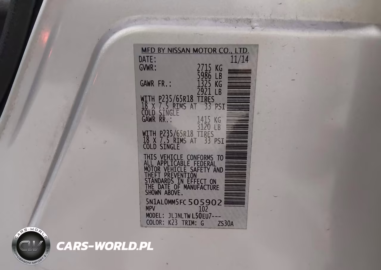 2015 Infiniti Qx60 VIN:5N1AL0MM5FC505902 - 9
