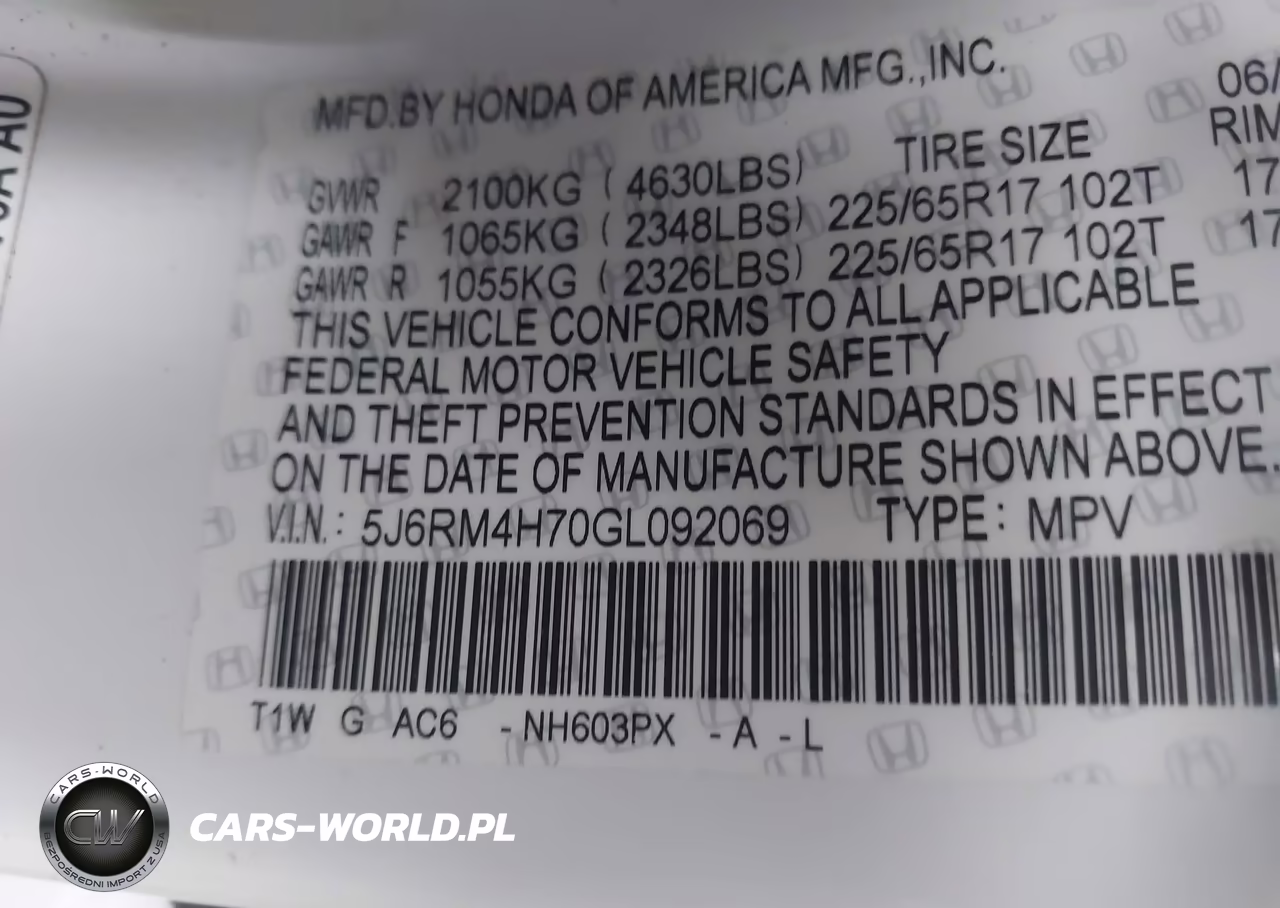 2016 Honda Cr-V Ex-L VIN:5J6RM4H70GL092069 - 9