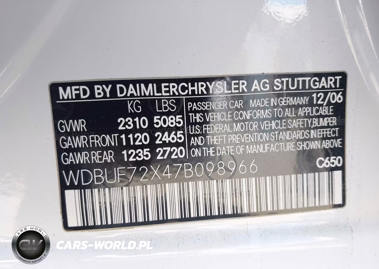2007 Mercedes-Benz E 550 VIN:WDBUF72X47B098966 - 9
