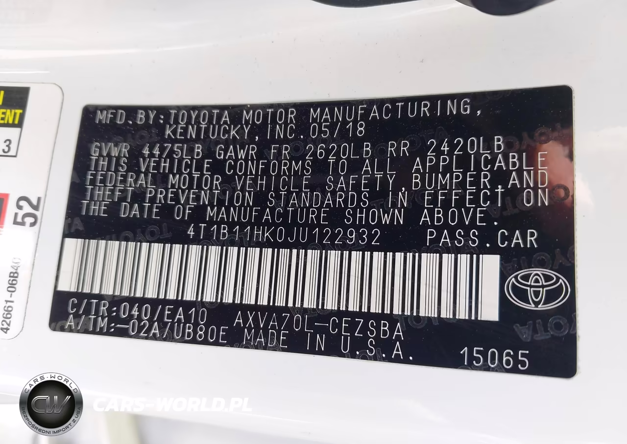2018 Toyota Camry Se VIN:4T1B11HK0JU122932 - 9