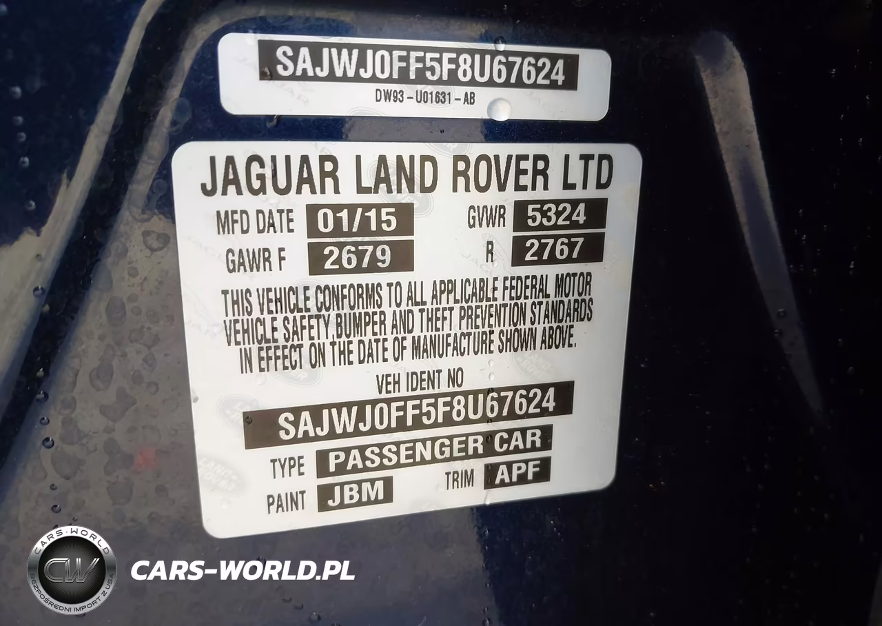 2015 Jaguar Xf 3.0 Portfolio-3.0 Sport VIN:SAJWJ0FF5F8U67624 - 9