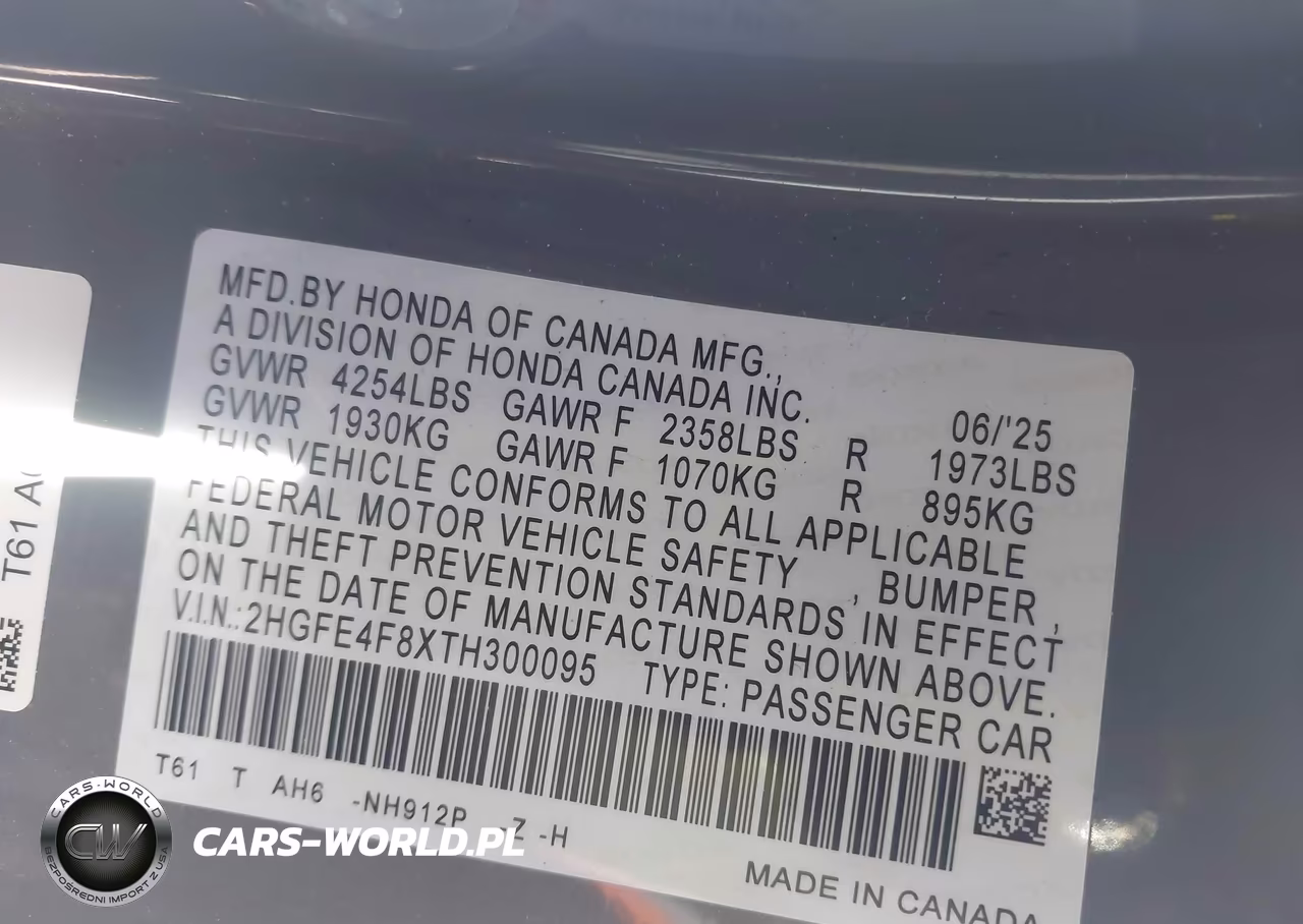 2026 Honda Civic Hybrid Sport-Sport Touring VIN:2HGFE4F8XTH300095 - 9