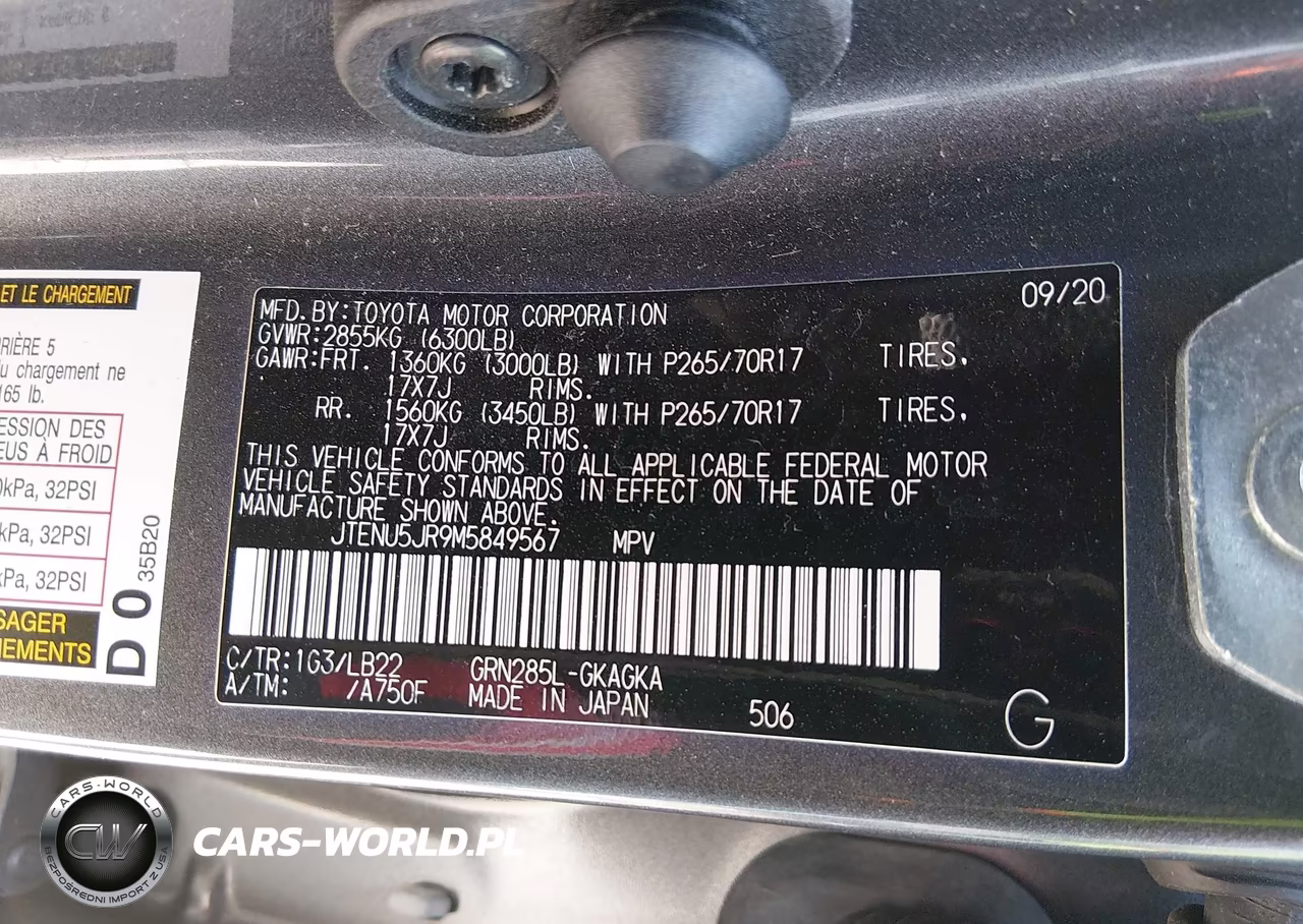 2021 Toyota 4Runner Sr5 Premium VIN:JTENU5JR9M5849567 - 9
