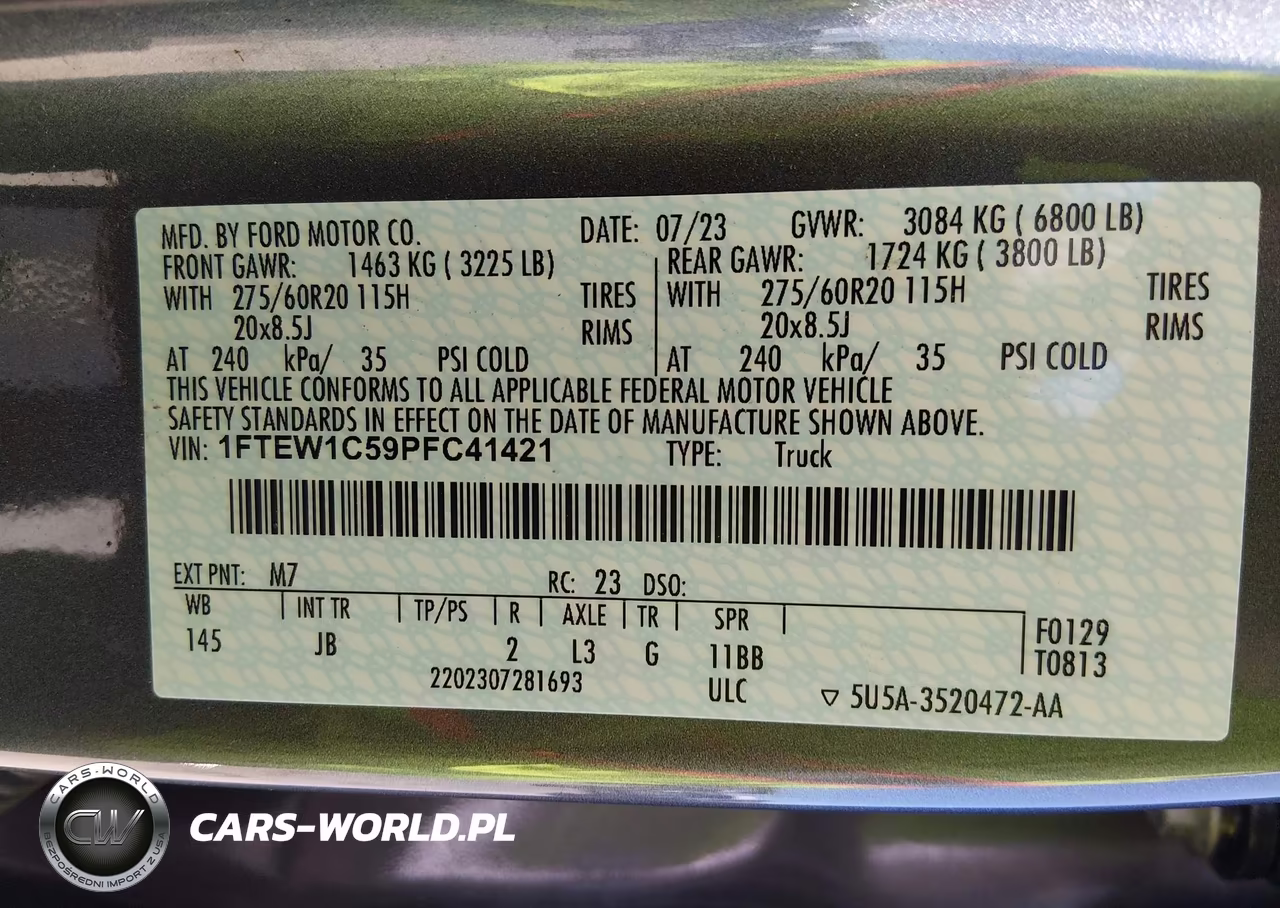 2023 Ford F-150 Xl VIN:1FTEW1C59PFC41421 - 9