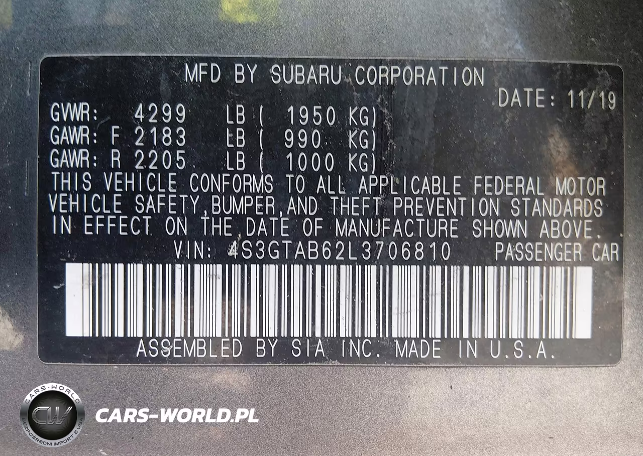 2020 Subaru Impreza 5-Door VIN:4S3GTAB62L3706810 - 9