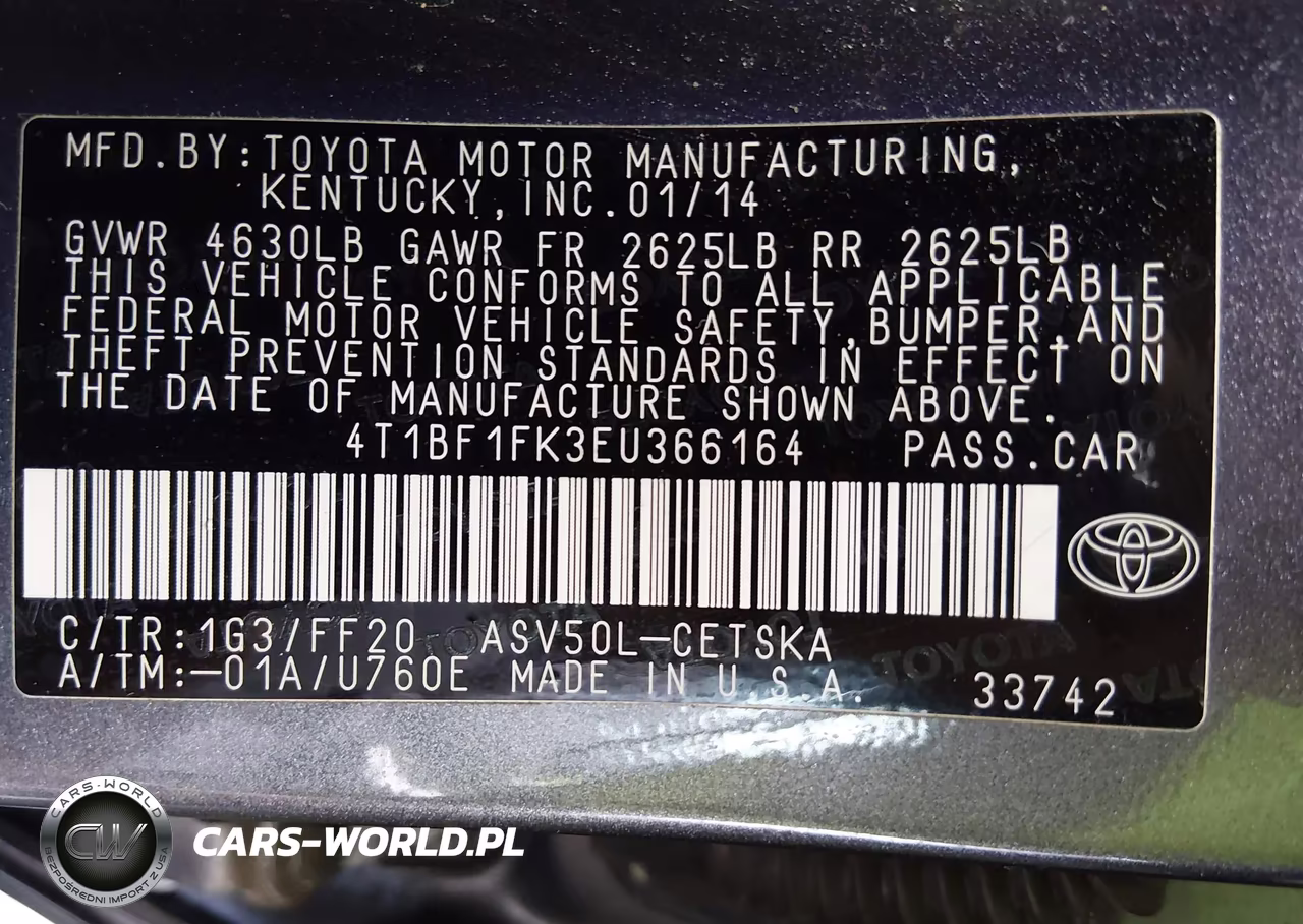 2014 Toyota Camry VIN:4T1BF1FK3EU366164 - 9