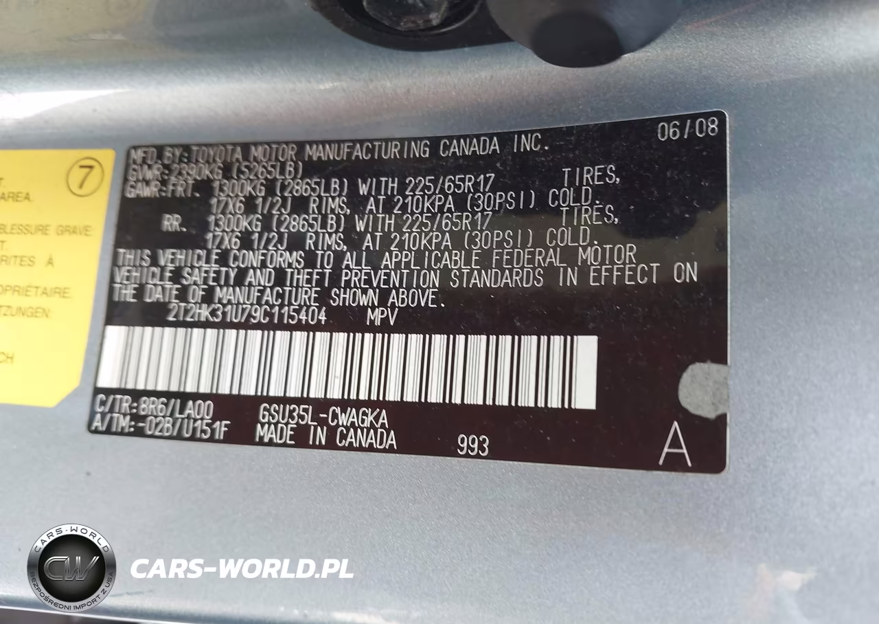 2009 Lexus Rx 350 VIN:2T2HK31U79C115404 - 9