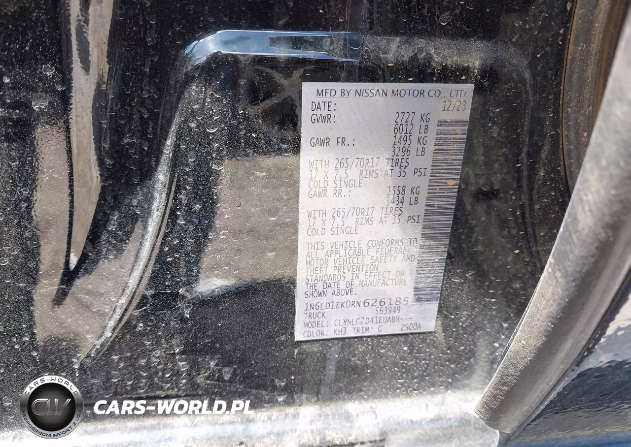 2024 Nissan Frontier Sv 4X4 VIN:1N6ED1EK0RN626185 - 9