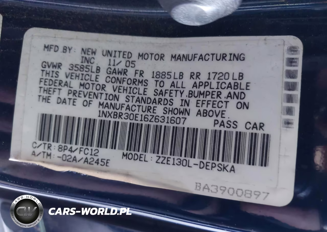 2006 Toyota Corolla S VIN:1NXBR30E16Z631607 - 9