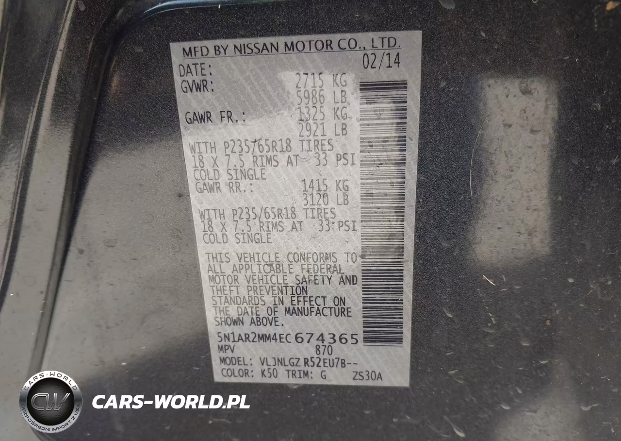 2014 Nissan Pathfinder Sl VIN:5N1AR2MM4EC674365 - 9